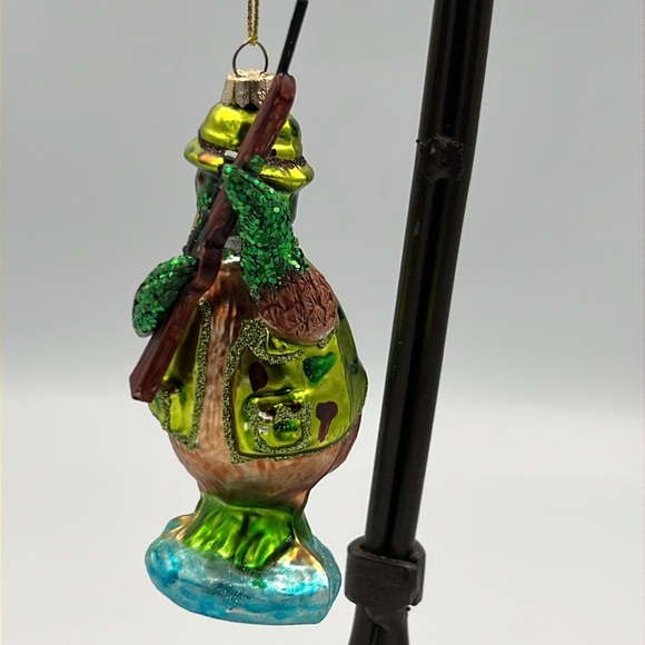 Painted and embellished Glass Duck hunter Hunting Christmas tree ornament Rare - Picture 4 of 6